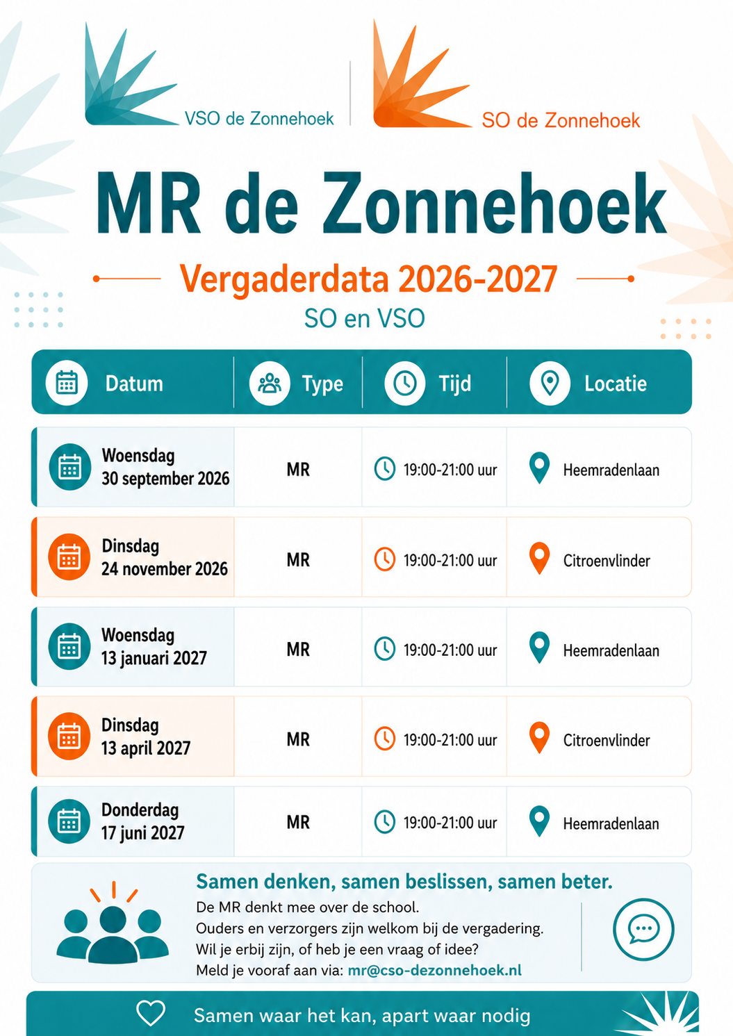 Data MR vergaderingen website 2026-2027
